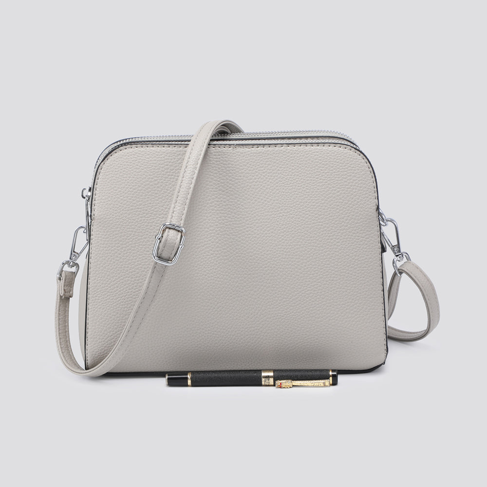 Faux Leather Two Pocket Over Shoulder Mini Bag