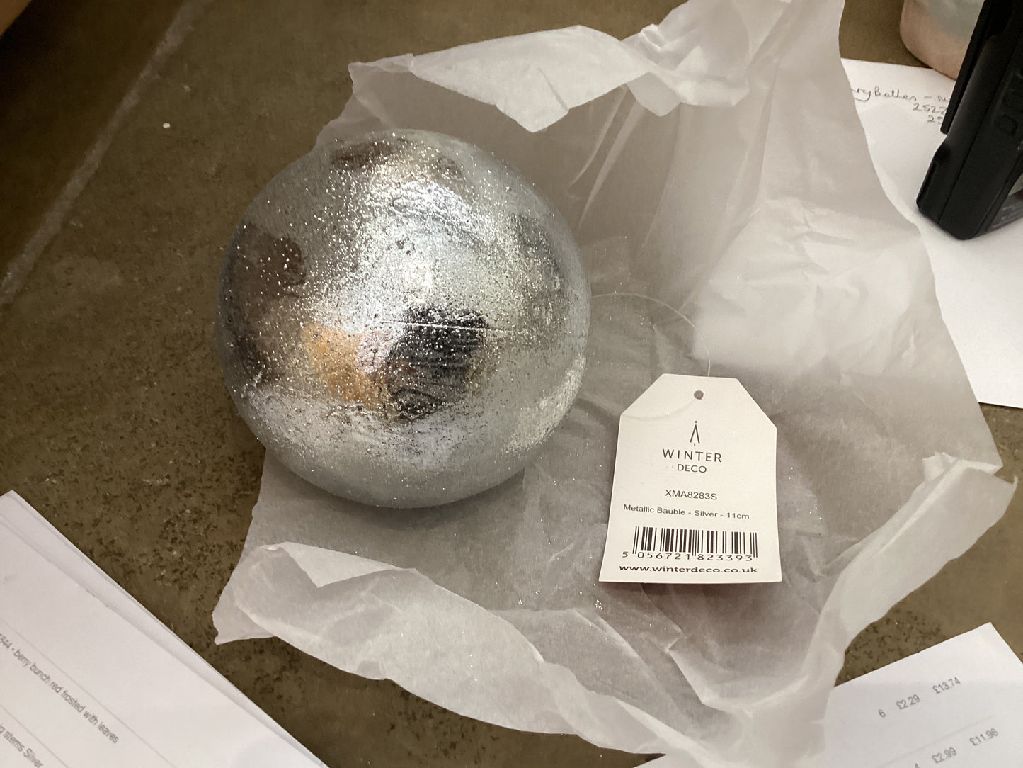 APAC Silver 11cm Metallic Bauble