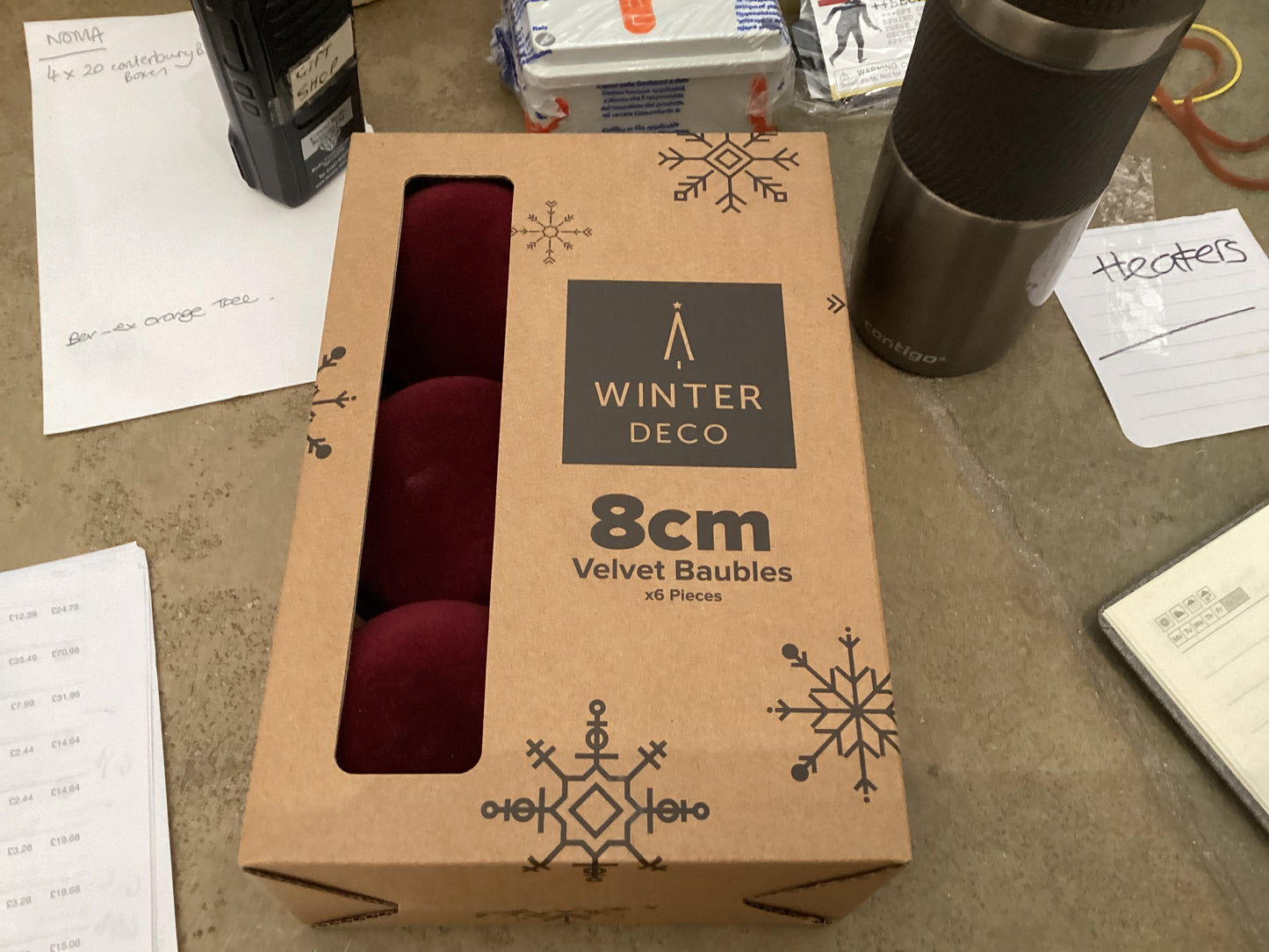 APAC 8cm Red Velvet Bauble Pack