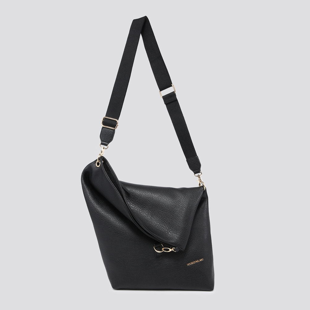 Faux Leather Droop Top Over Shoulder Handbag