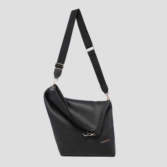 Faux Leather Droop Top Over Shoulder Handbag