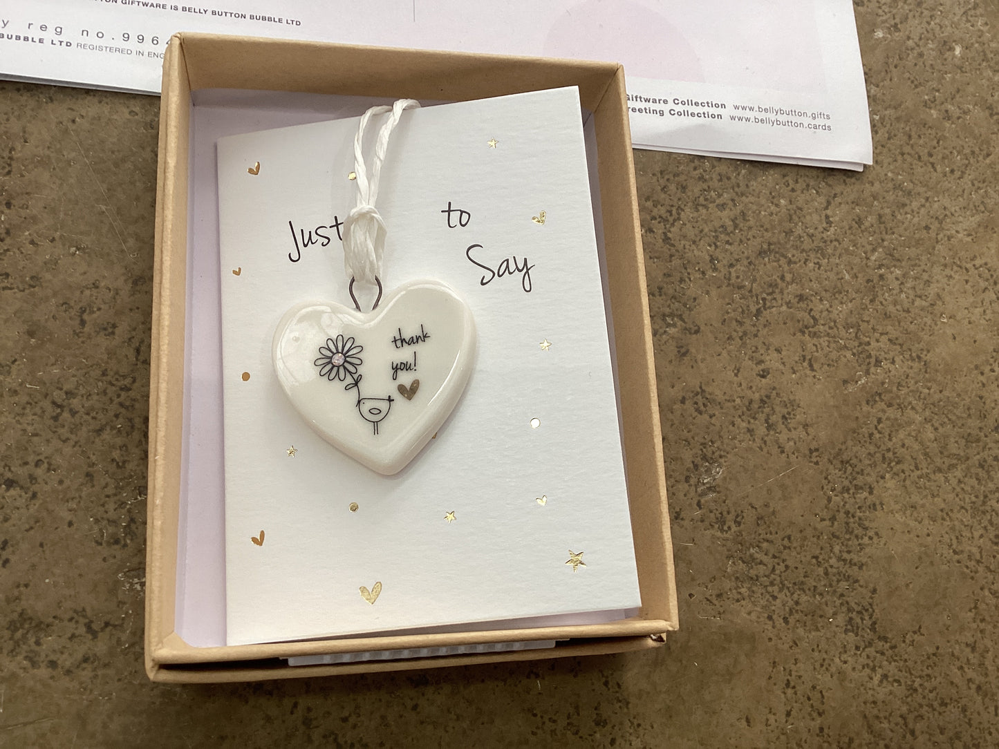 Belly Button Ceramic Decoration Thank You