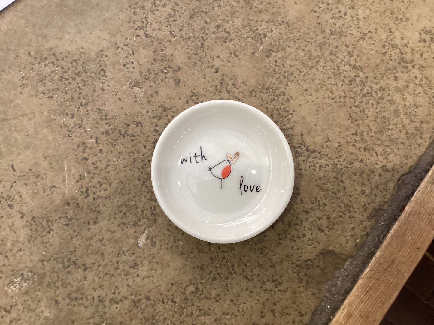 Belly Button Mini Trinket Dish Robins With Love