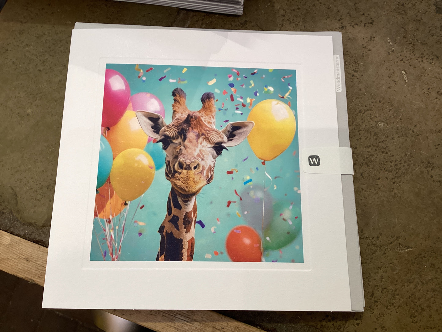 Woodmansterne Greeting Card Balloon/Giraffe