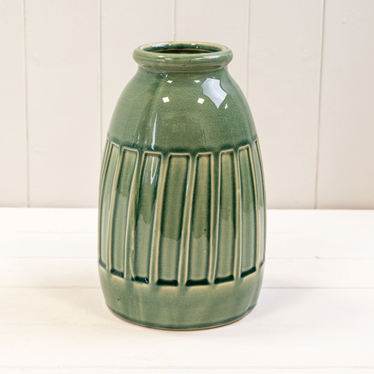 Mid-Century Green Ceramic Vase