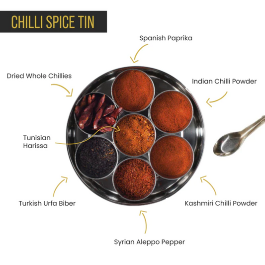 Spice Kitchen Chilli Spice Tin - With 7 International Chillies