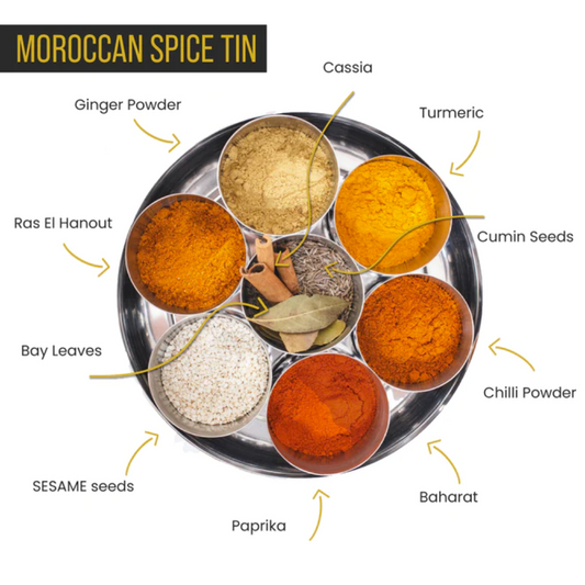 Spice Kitchen Moroccan Spice Tin - With 9 Fragrant Spices