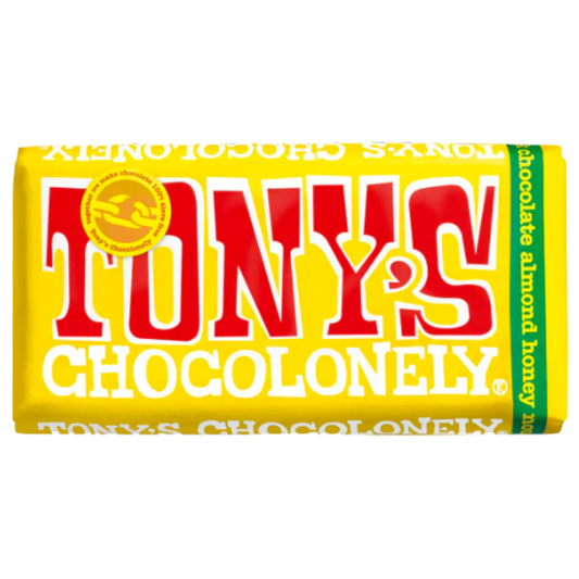 Tony's Chocolonely 32% Milk Almond Honey Nougat Chocolate Bar 180g