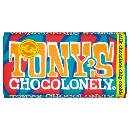 Tony's Chocolonely 32% Milk Choc Chip Cookie Chocolate Bar 180g