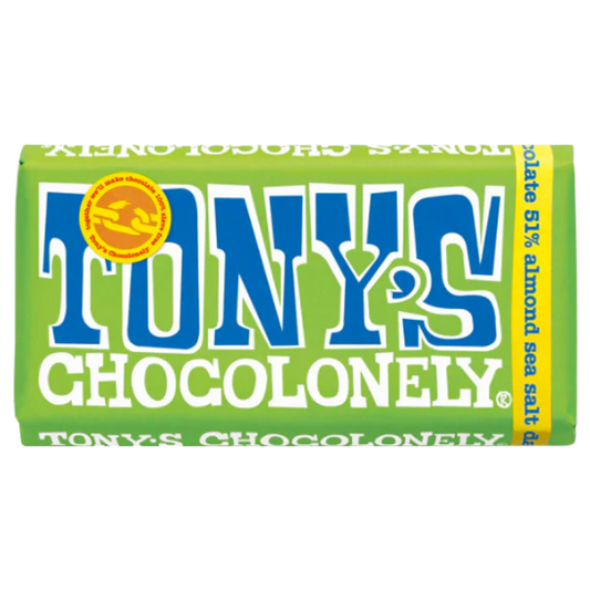 Tony's Chocolonely 51% Dark Almond & Sea Salt Chocolate Bar 180g