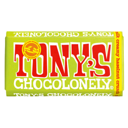 Tony's Chocolonely Milk Creamy Hazelnut Crunch Chocolate Bar 180g