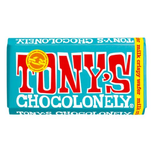 Tony's Chocolonely Milk Crisp Wafer Chocolate Bar 180g