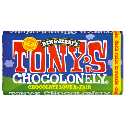 Tony's Chocolonely + Ben & Jerry's 42% Dark Milk Brownie Chocolate Bar 180g