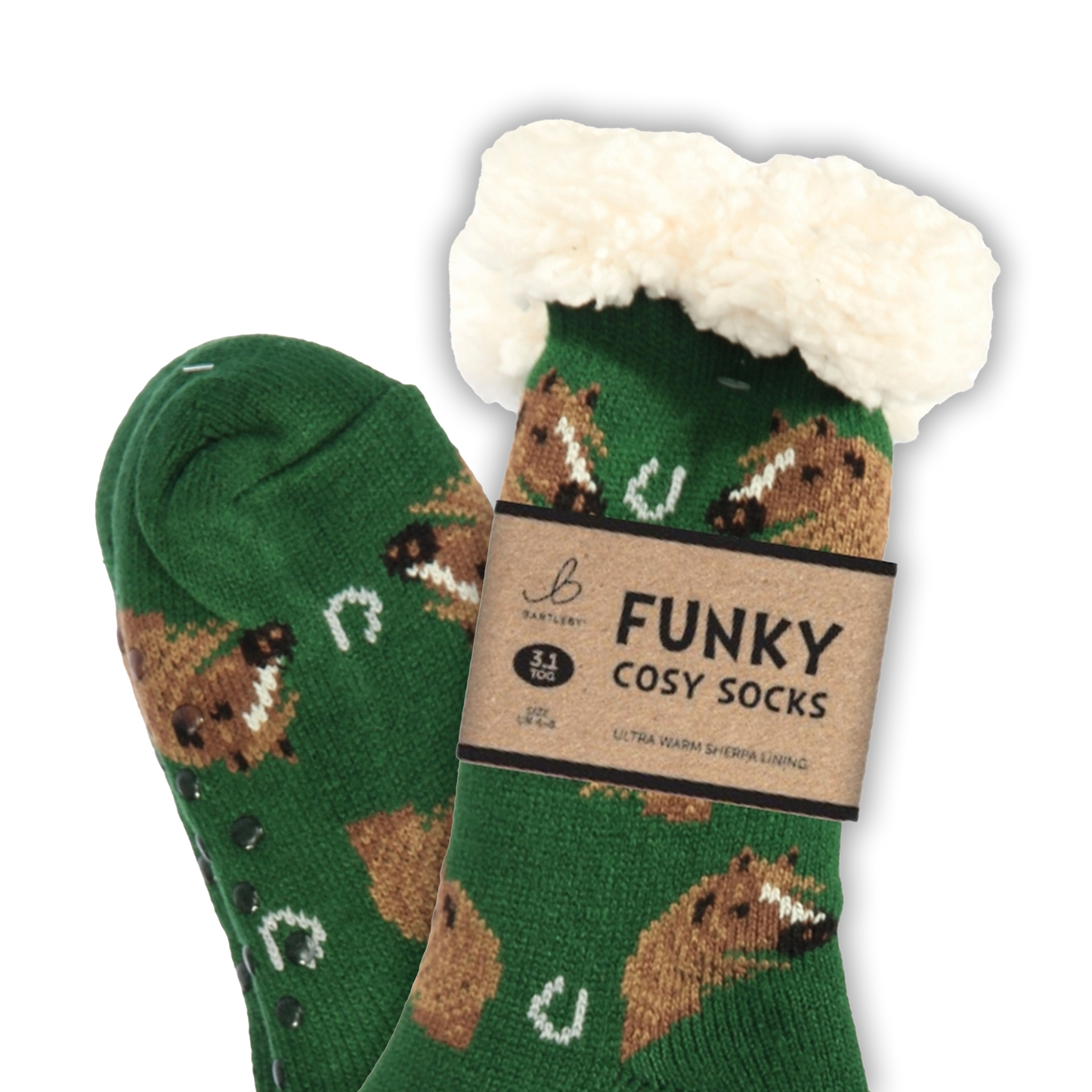 Funky Cosy Sherpa Socks (Horses & Shoes)