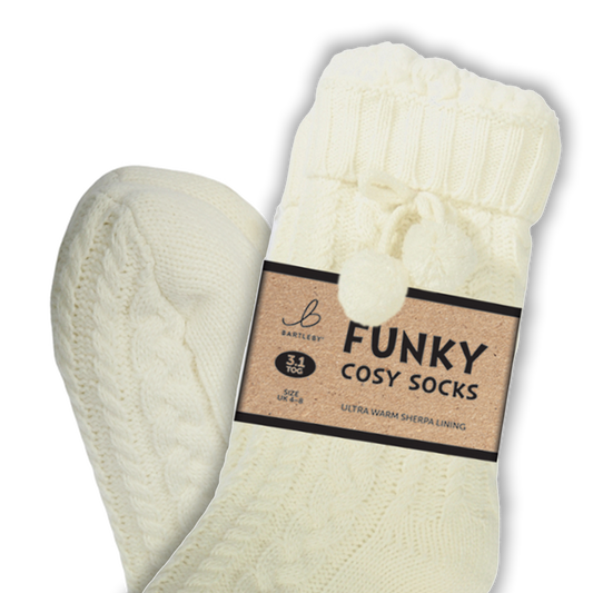 'Cable Knit' Funky Cosy Sherpa Socks