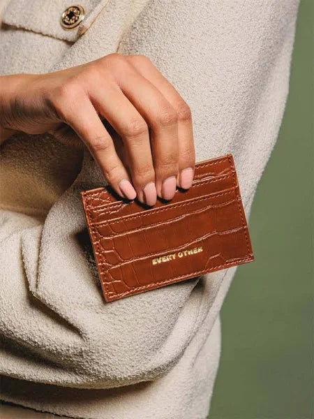 Faux Croc Card Holder