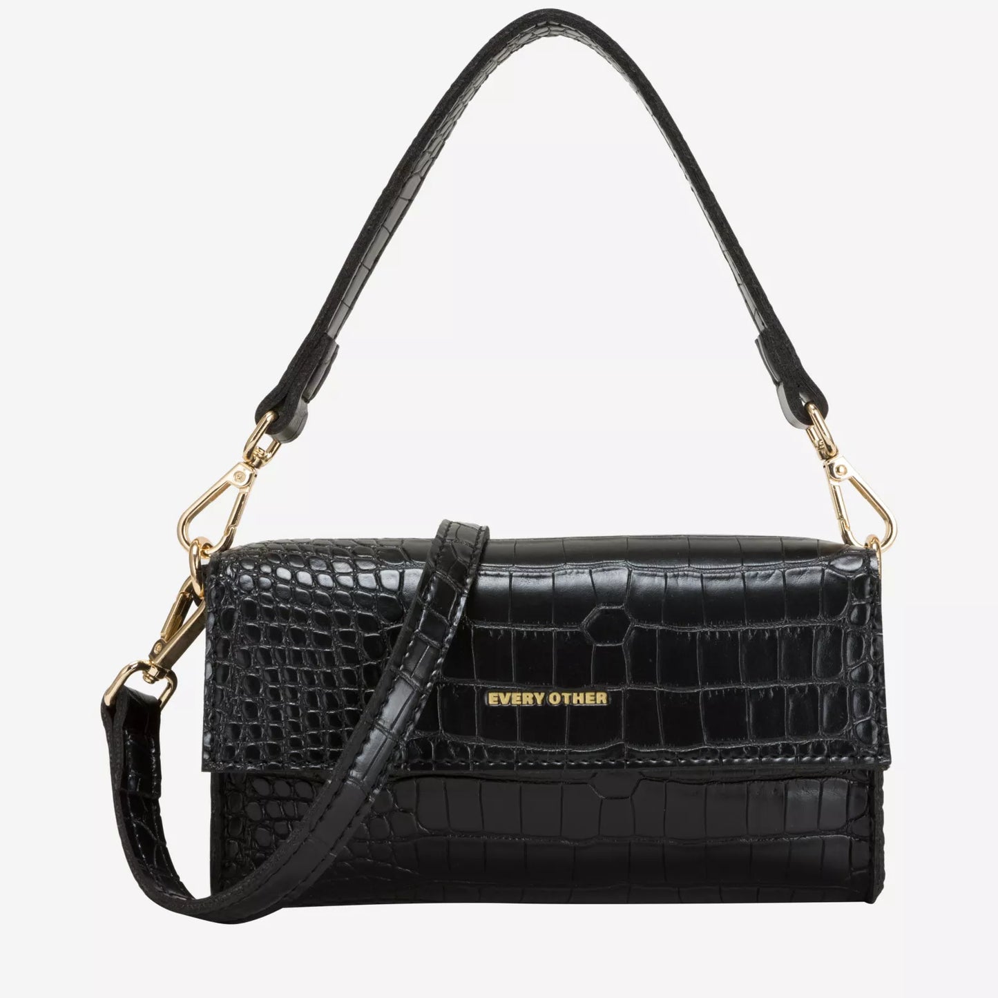 Croc Flap Over Shoulder Cross Body Bag