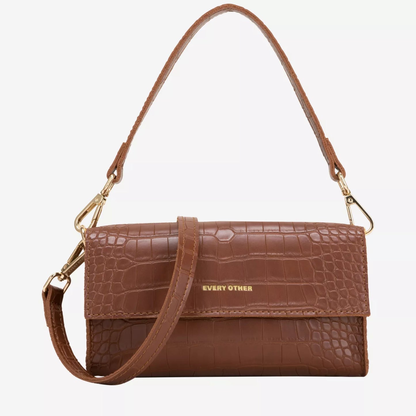Croc Flap Over Shoulder Cross Body Bag