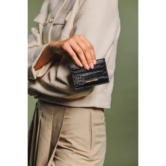 Faux Croc Card Holder