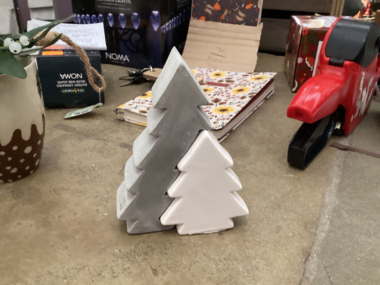 Concrete Grey And White Christmas Tree Table Decoration