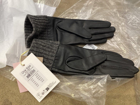 Numph Nubira Leather Gloves Caviar