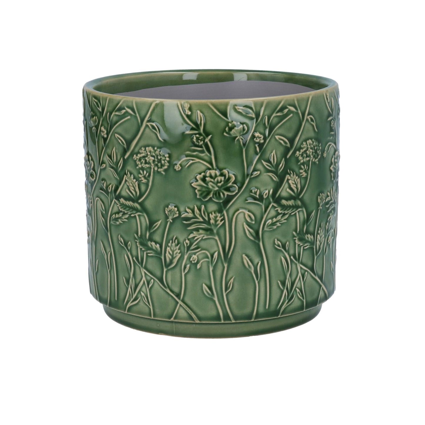 'Trailing Blooms' Glazed Stoneware Pot Cover