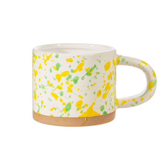 Sass & Belle Splatterware Mug - Yellow & Green