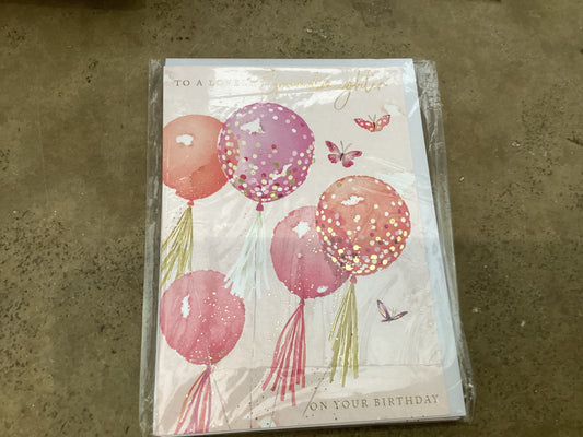 The Great British Card Co - Granddaughter Balloons with Tassles