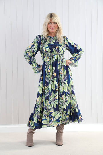 Leaf Print Tiered Tunic