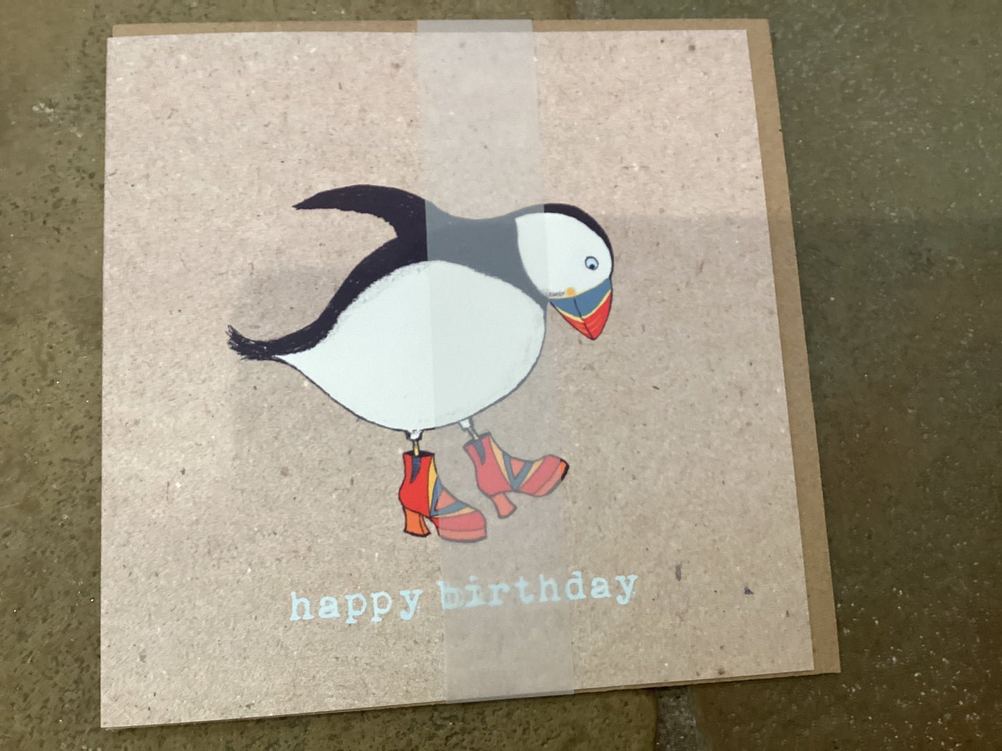 Paper Bird Greeting Card Birthday Puffin Boots