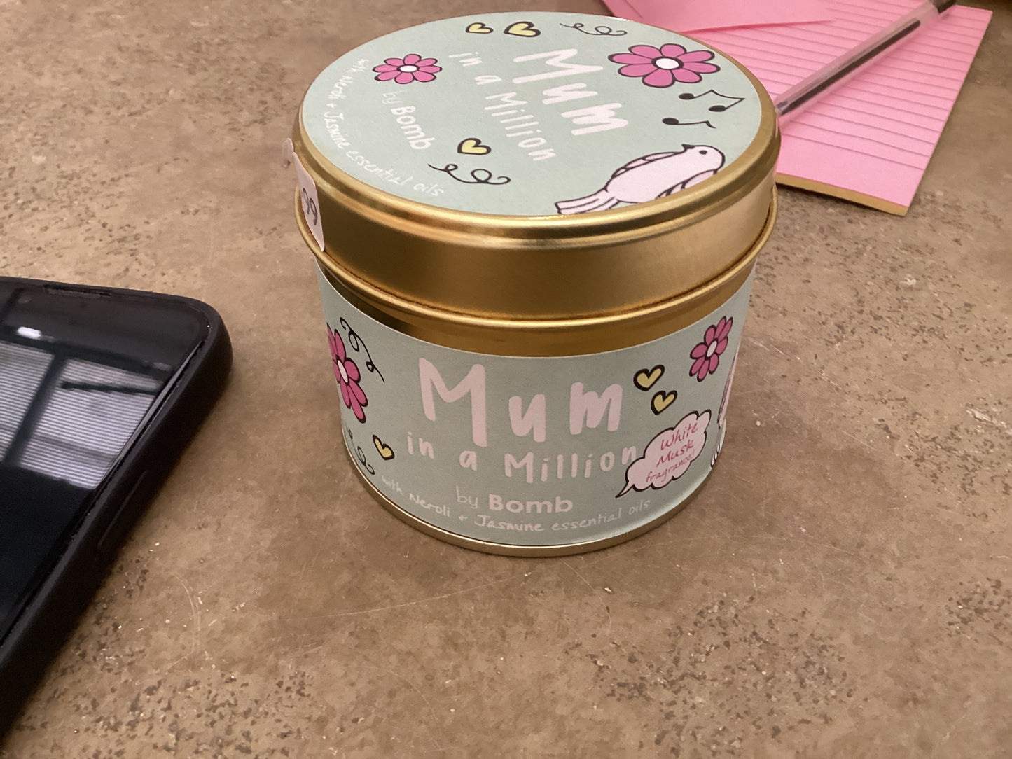 Bomb Mum in a Million Candle in a Tin