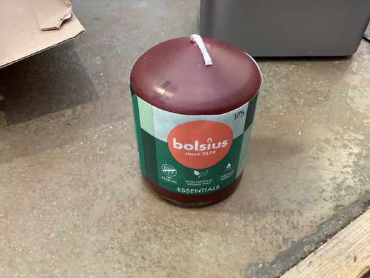 APAC Bolsius Pillar Candle Velvet Red 80x58mm