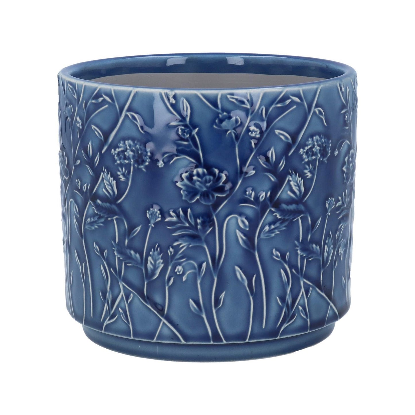 'Trailing Blooms' Glazed Stoneware Pot Cover