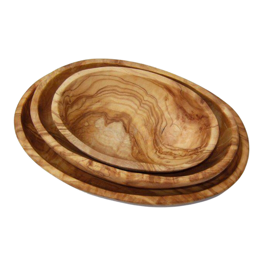 Selbrae House Olive Wood Oval Stacking Bowl - Set of 3