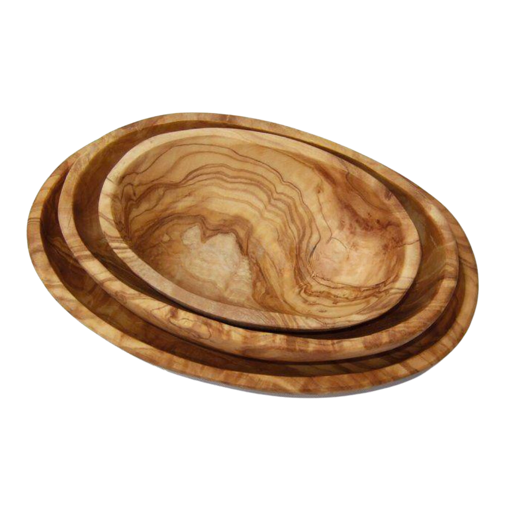 Selbrae House Olive Wood Oval Stacking Bowl - Set of 3