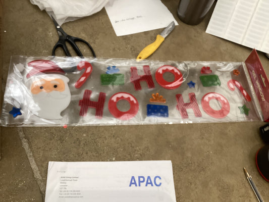 APAC Ho Ho Ho Santa Gel Window Stickers - Large Pack