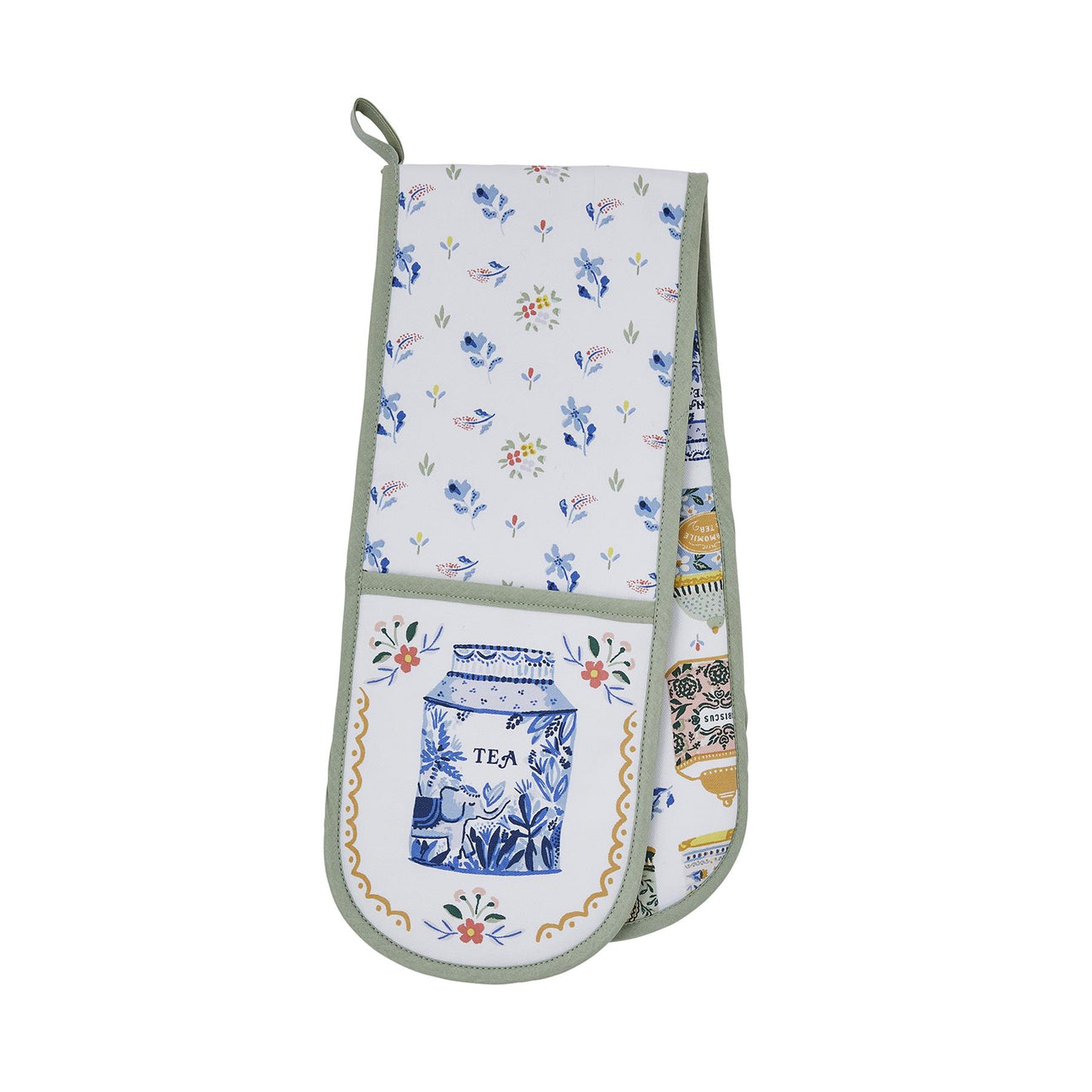 'Tea Tins' Double Oven Glove
