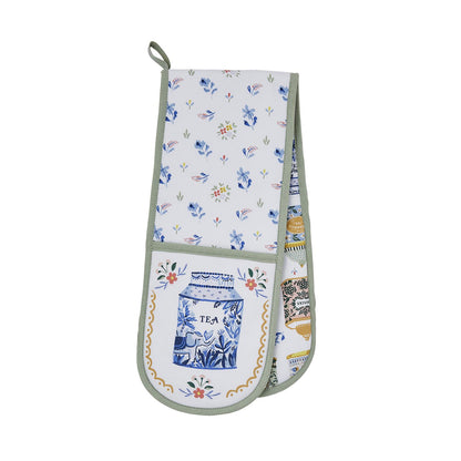 'Tea Tins' Double Oven Glove