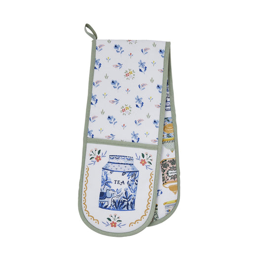 'Tea Tins' Double Oven Glove