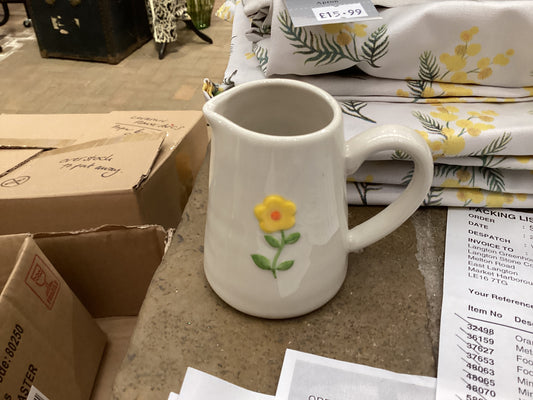Gisela Graham Stoneware Mini Jug - Yellow Flower