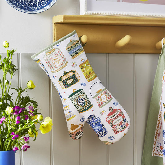 'Tea Tins' Oven Glove