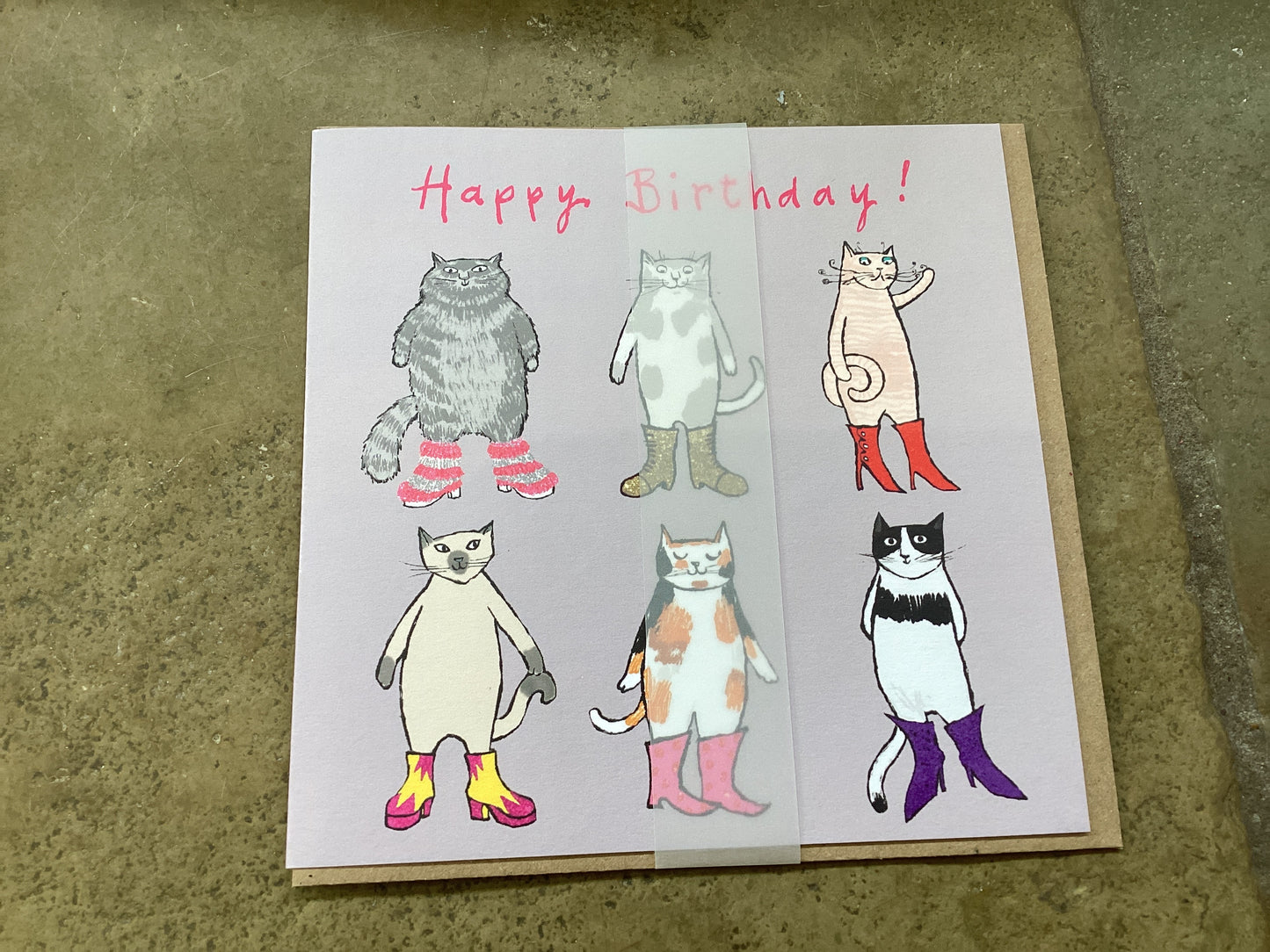 Paper Bird Greeting Card Party Boots