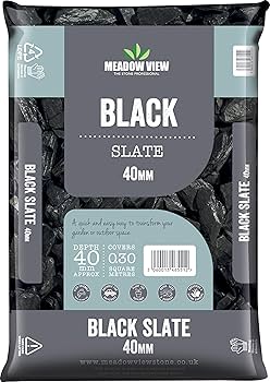 Meadow View Black Slate Chippings 20mm (4 for £24)