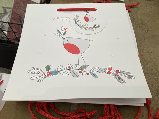 Belly Button Medium Gift Bag Jolly Jingles Robin