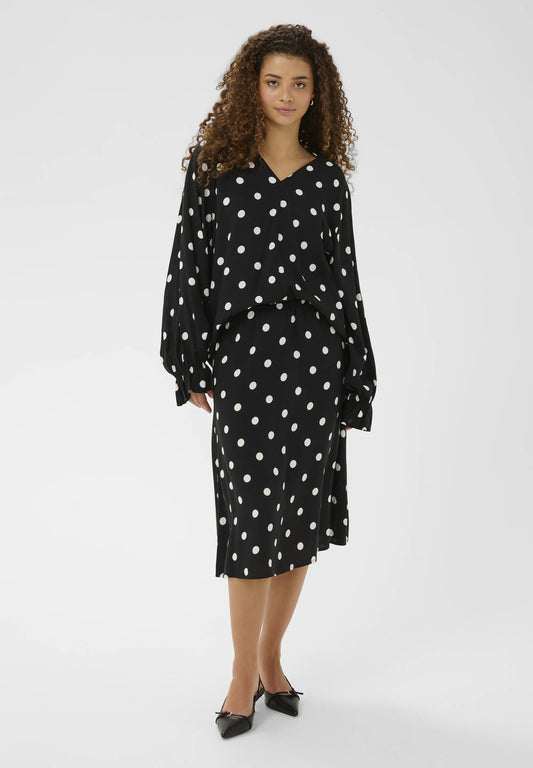 Saint Tropez Paice SZ Skirt - Black Ice Big Dot