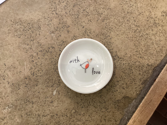 Belly Button Mini Trinket Dish Robins With Love