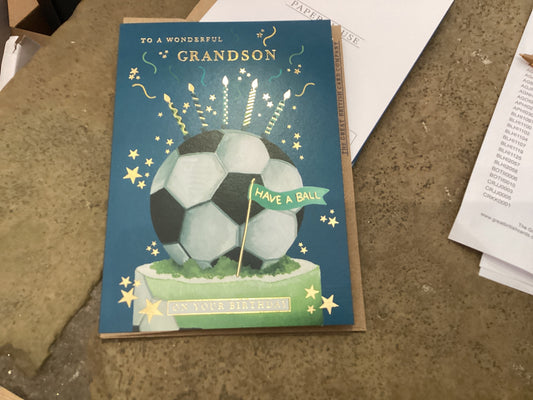 The Great British Card Co - Grandson Football Cake