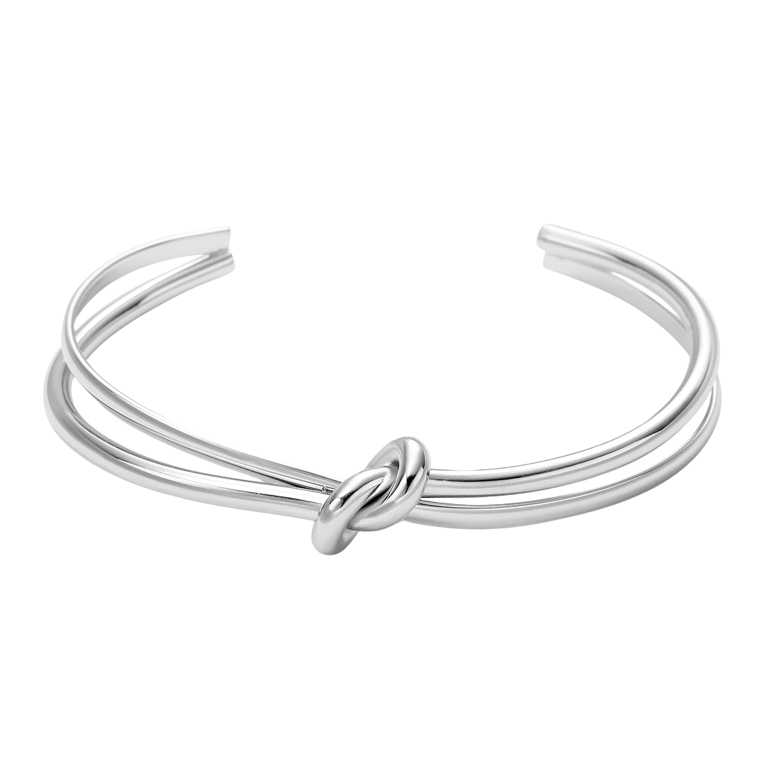 Silver Effect Knotted Bangle