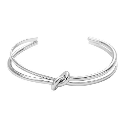 Silver Effect Knotted Bangle