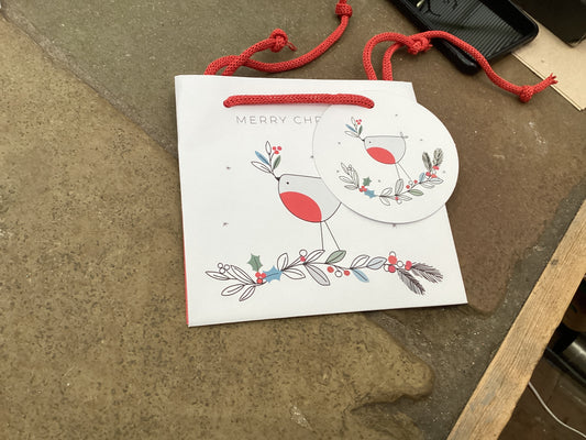 Belly Button Gift Bag - Jolly Jingles Robin
